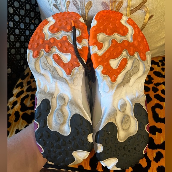 NIKE React Presto Print Big Kids' Shoes Black-Total Orange Tennis Shoes Sneakers - Picture 11 of 15